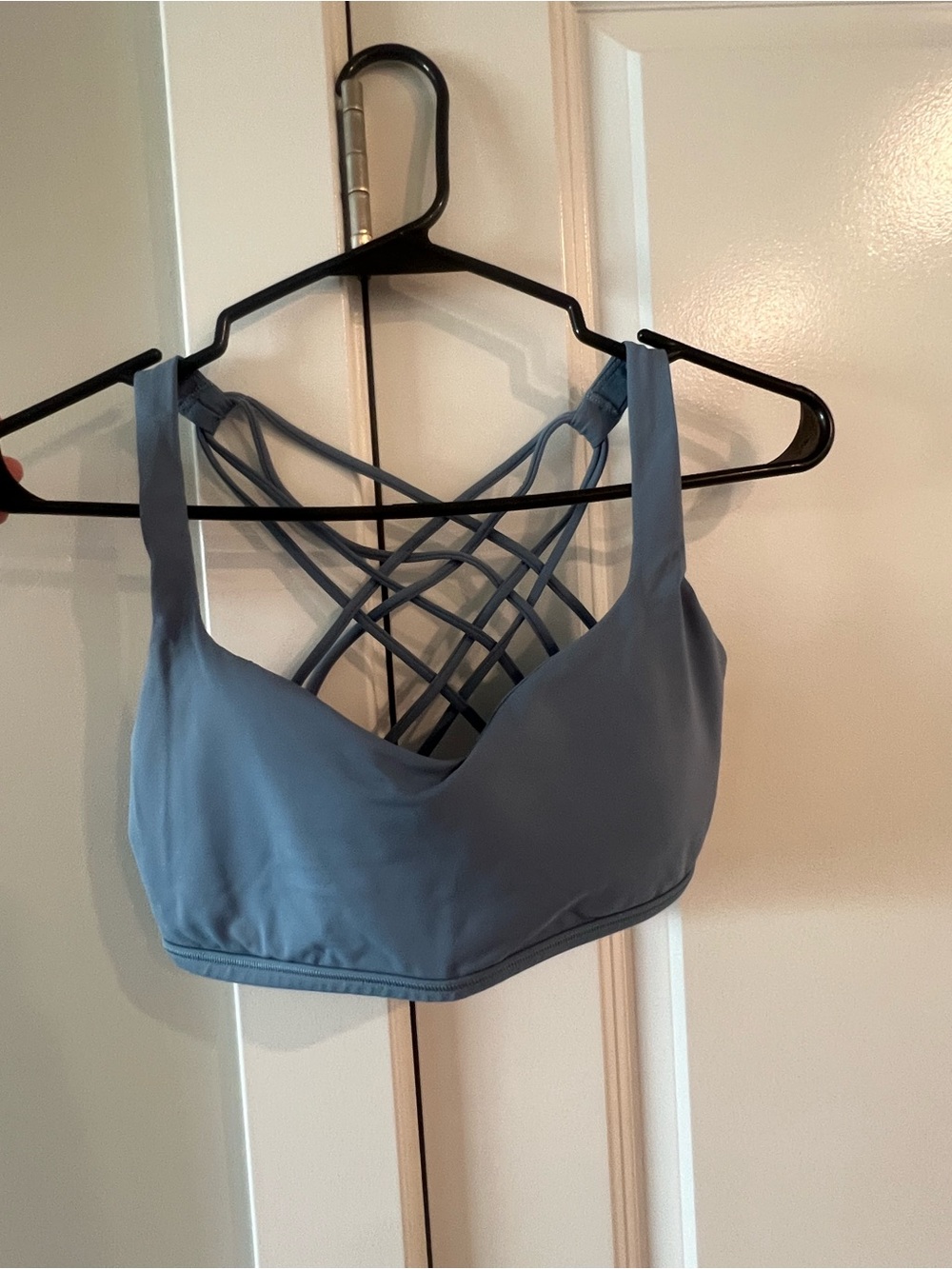 lululemon athletica Strappy Back Wireless Bra Top in Dusty Blue